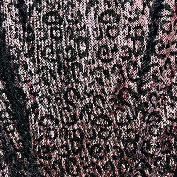 N12H First Row Sequin Midi Purple Leopard Print Skirt size medium - Picture 8 of 12